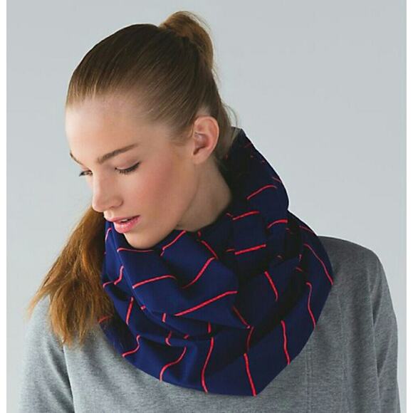 Lululemon Vinyasa Scarf Sailor Stripe Hero Blue Alarming Orange Rulu Syracuse SU - Picture 1 of 5